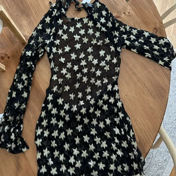 Nasty Gal | Dresses | Nasty Gal Black And Gold Star Backless Dress